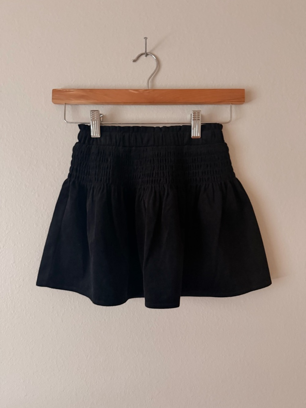GB girls Black velvet Smocked Waist Skirt